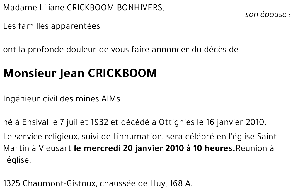 Jean CRICKBOOM