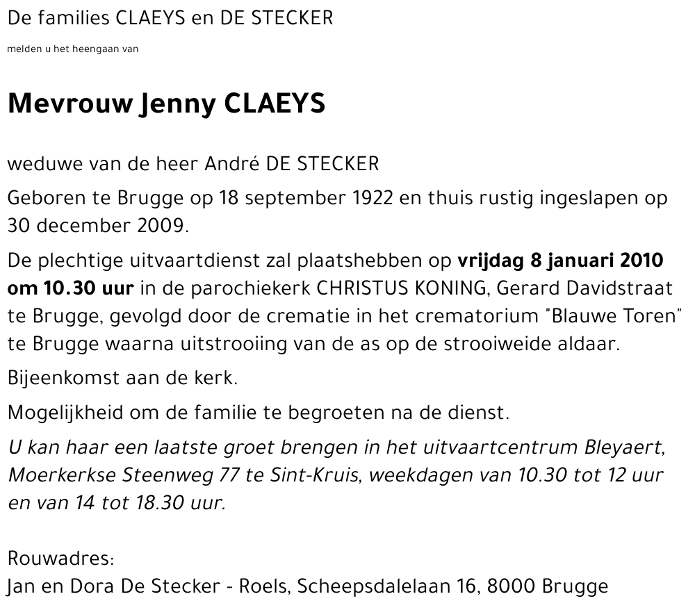 Jenny CLAEYS