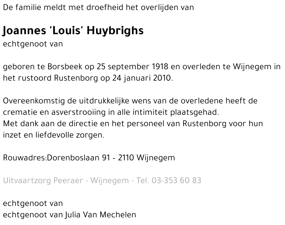 Joannes 'Louis' Huybrighs