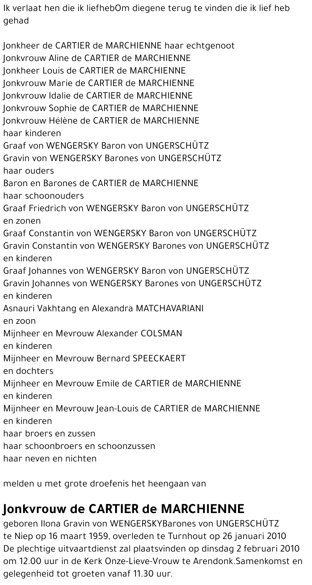 Jonkvrouw de Cartier de Marchienne