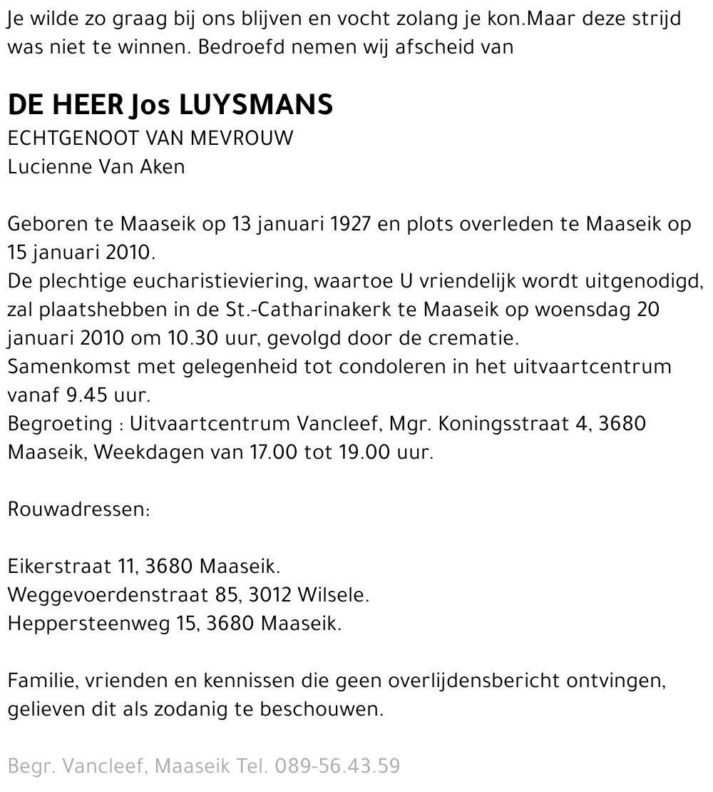 Jos Luysmans