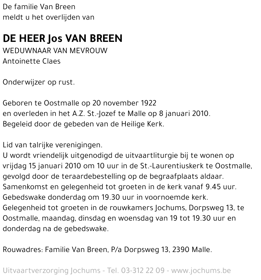 Jos Van Breen