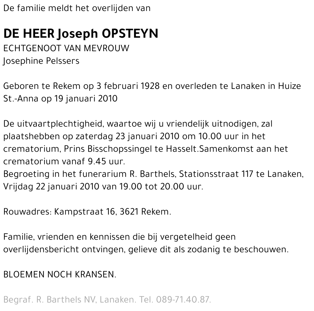 Joseph Opsteyn