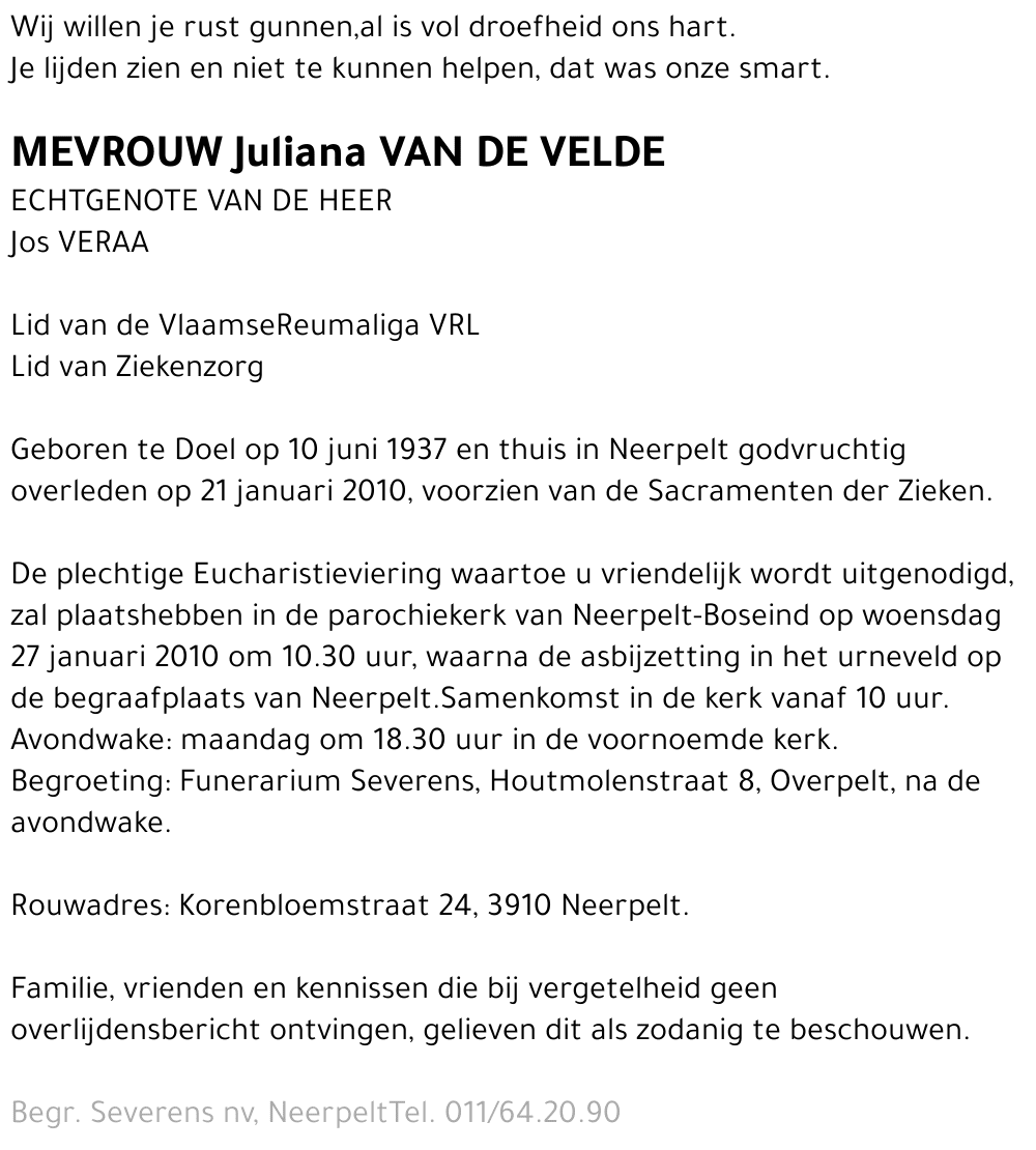 Juliana Van de Velde