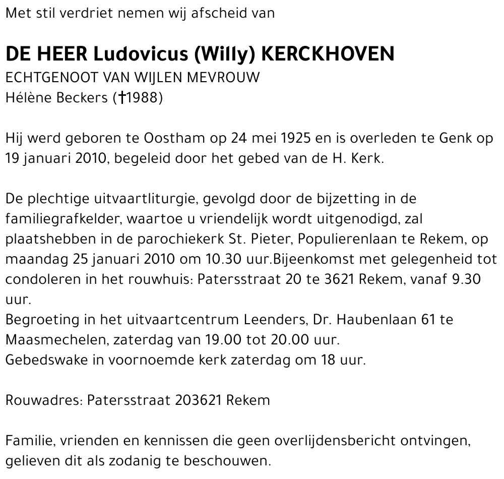 Ludovicus KERCKHOVEN