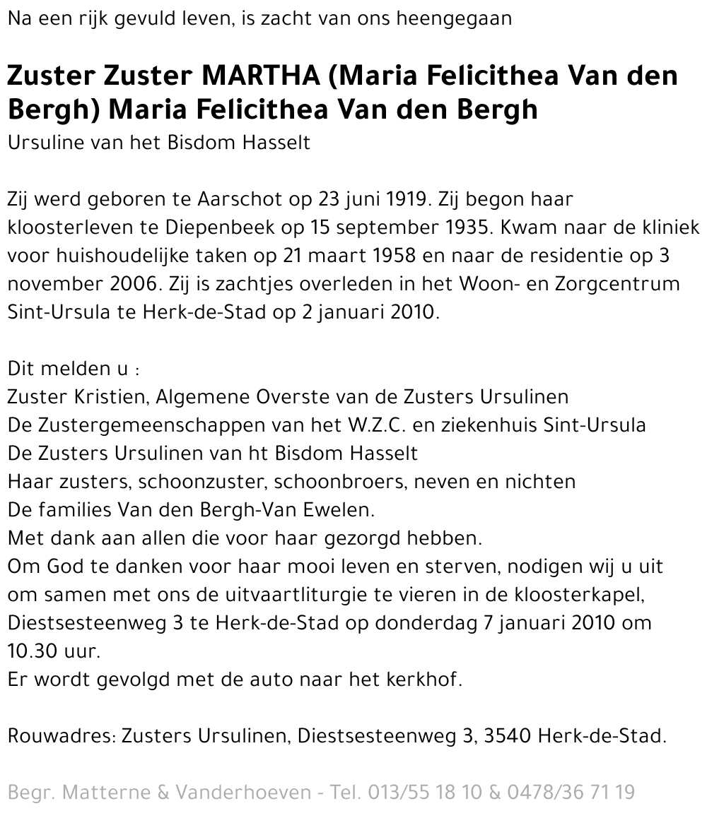 Maria Felicithea Van den Bergh