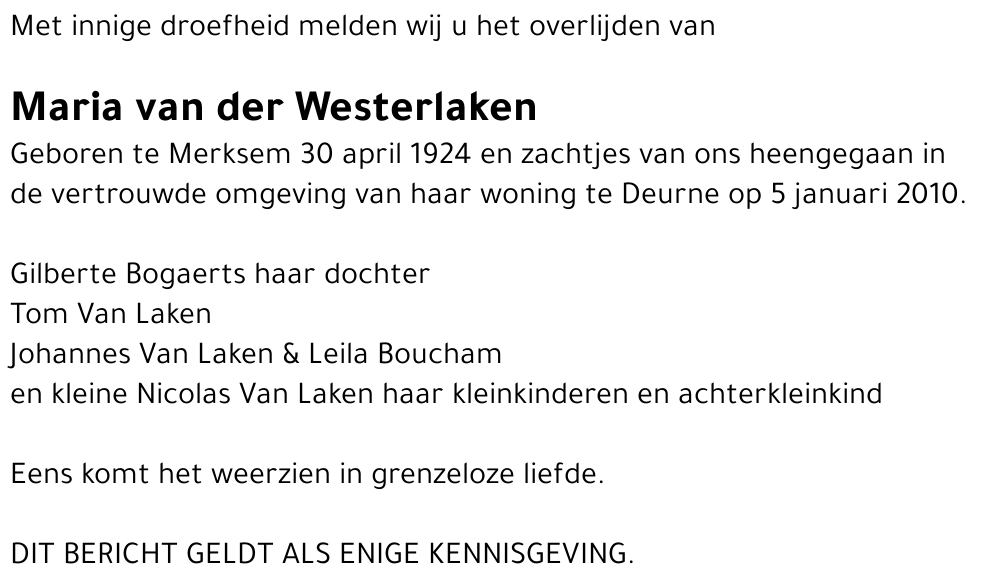 Maria van der Westerlaken