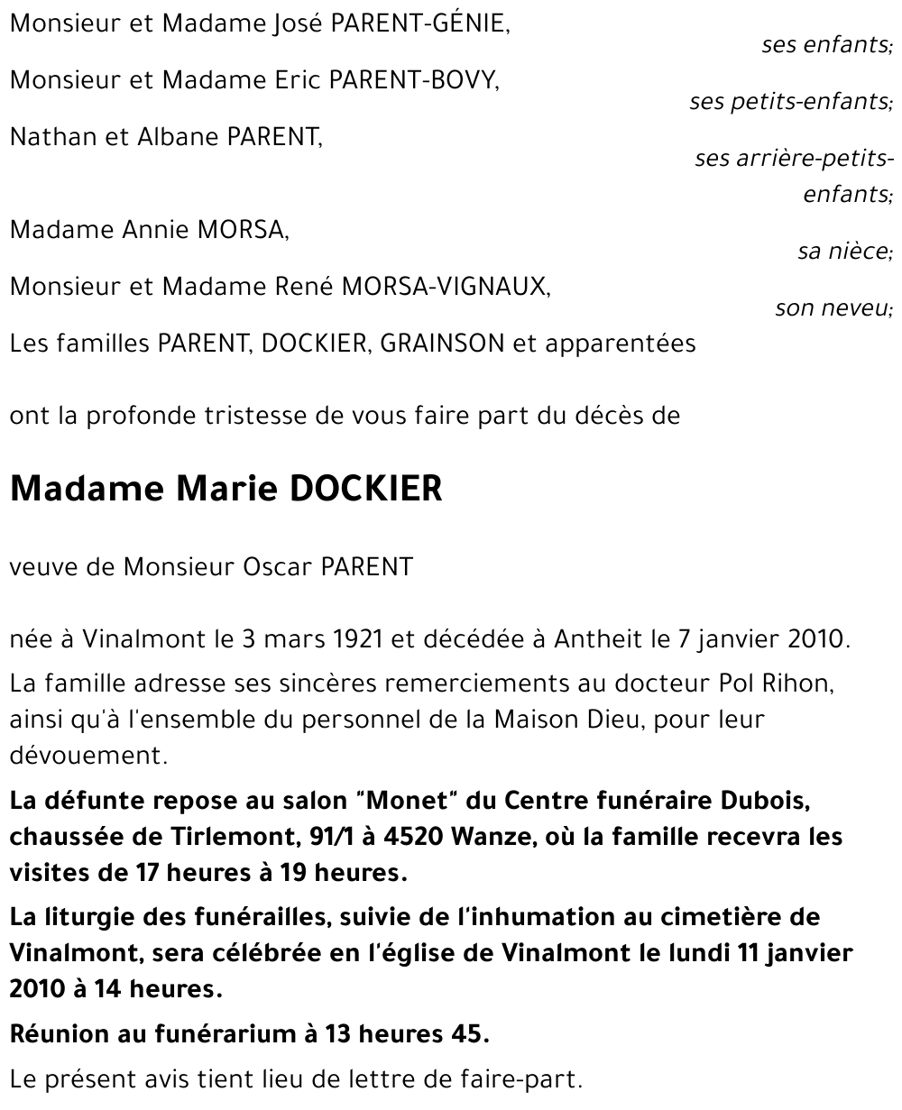 Marie DOCKIER