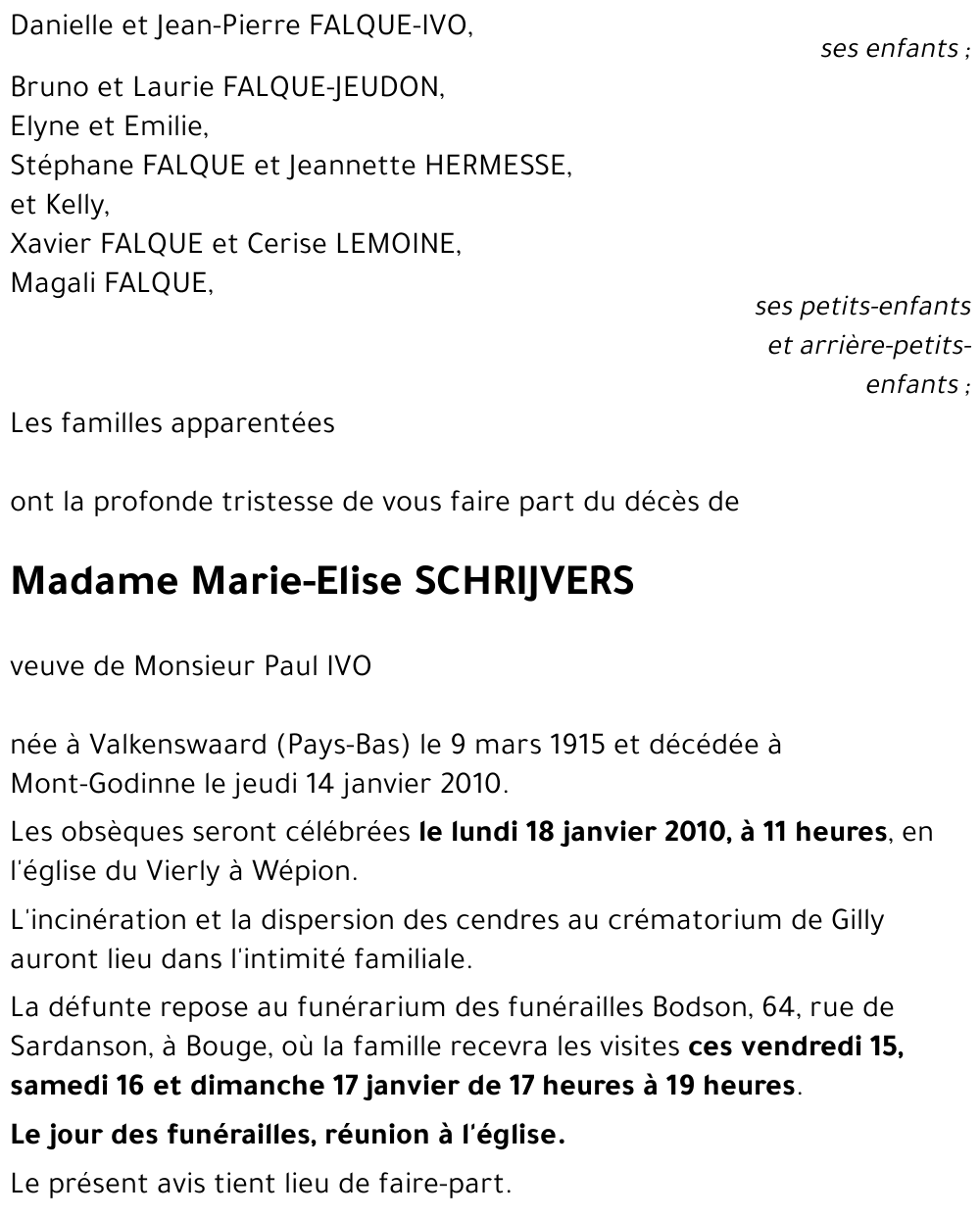 Marie-Elise SCHRIJVERS