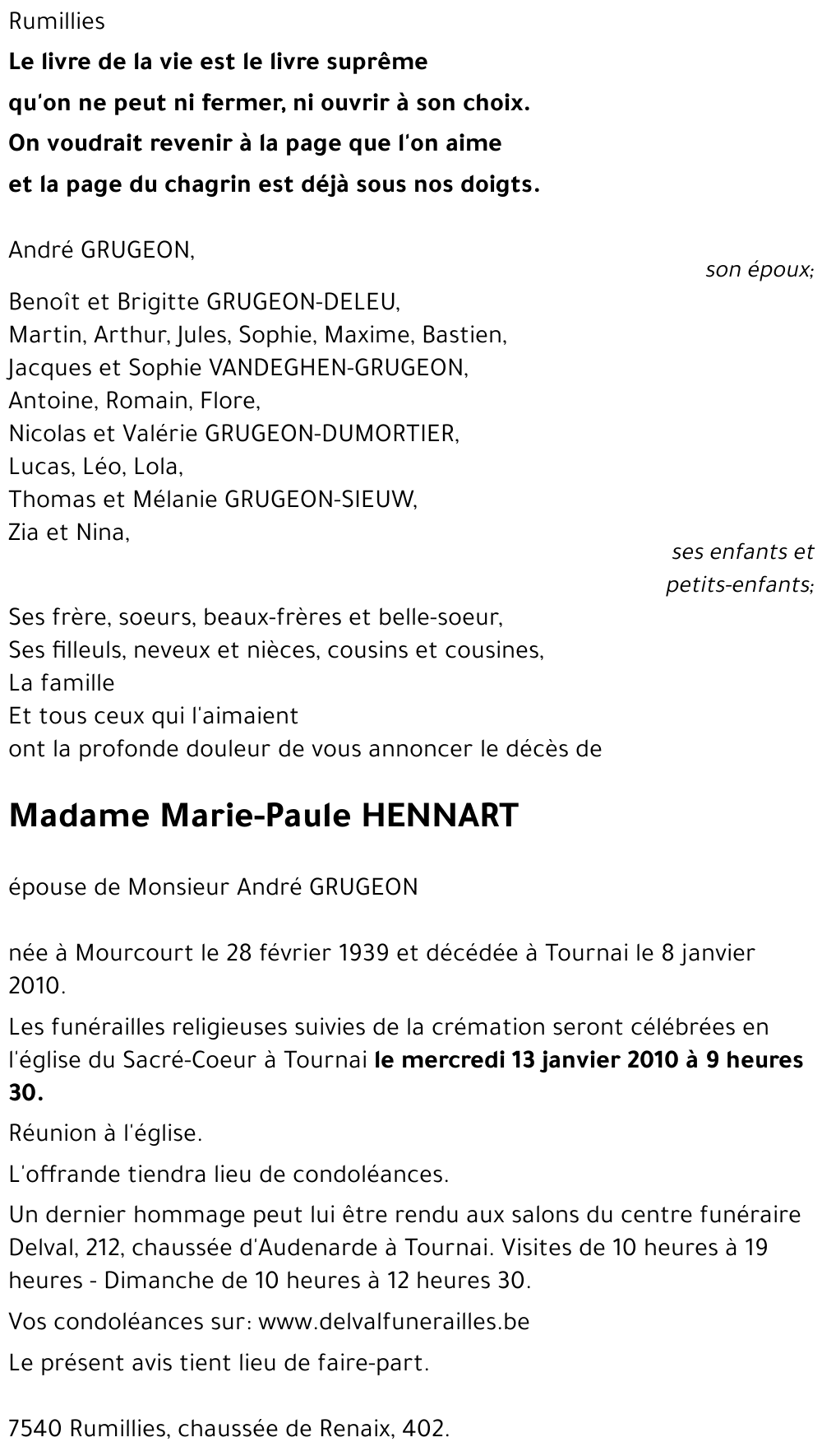 Marie-Paule HENNART