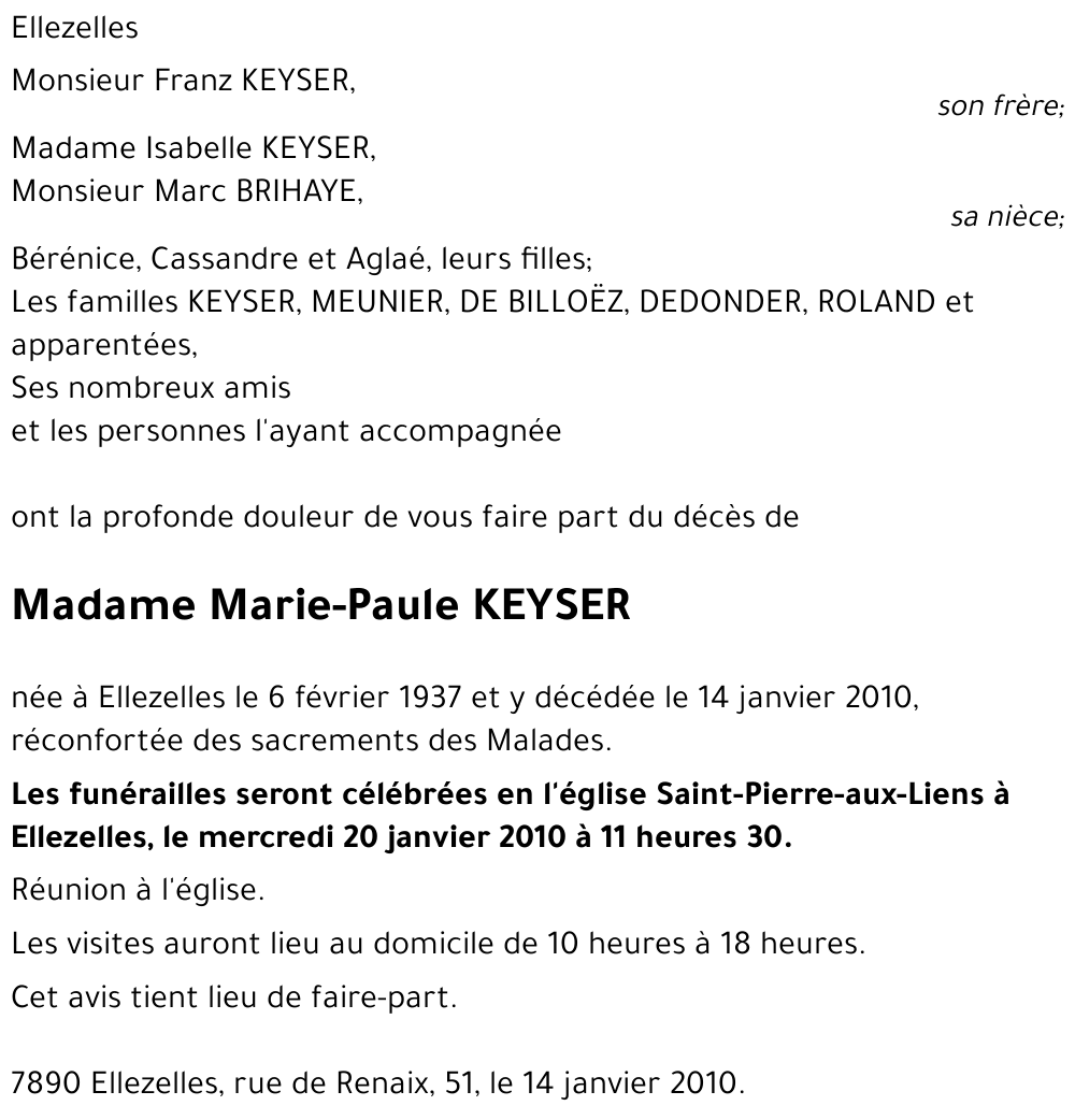 Marie-Paule KEYSER