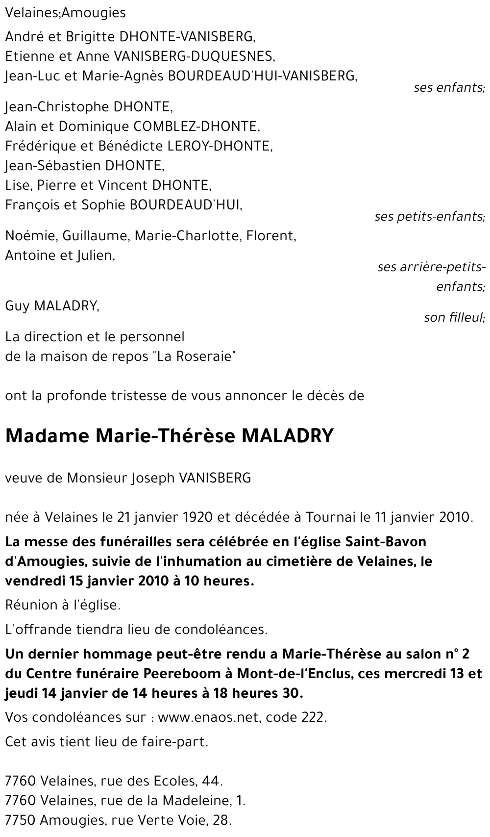 Marie-Thérèse MALADRY