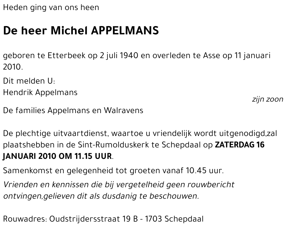 Michel APPELMANS