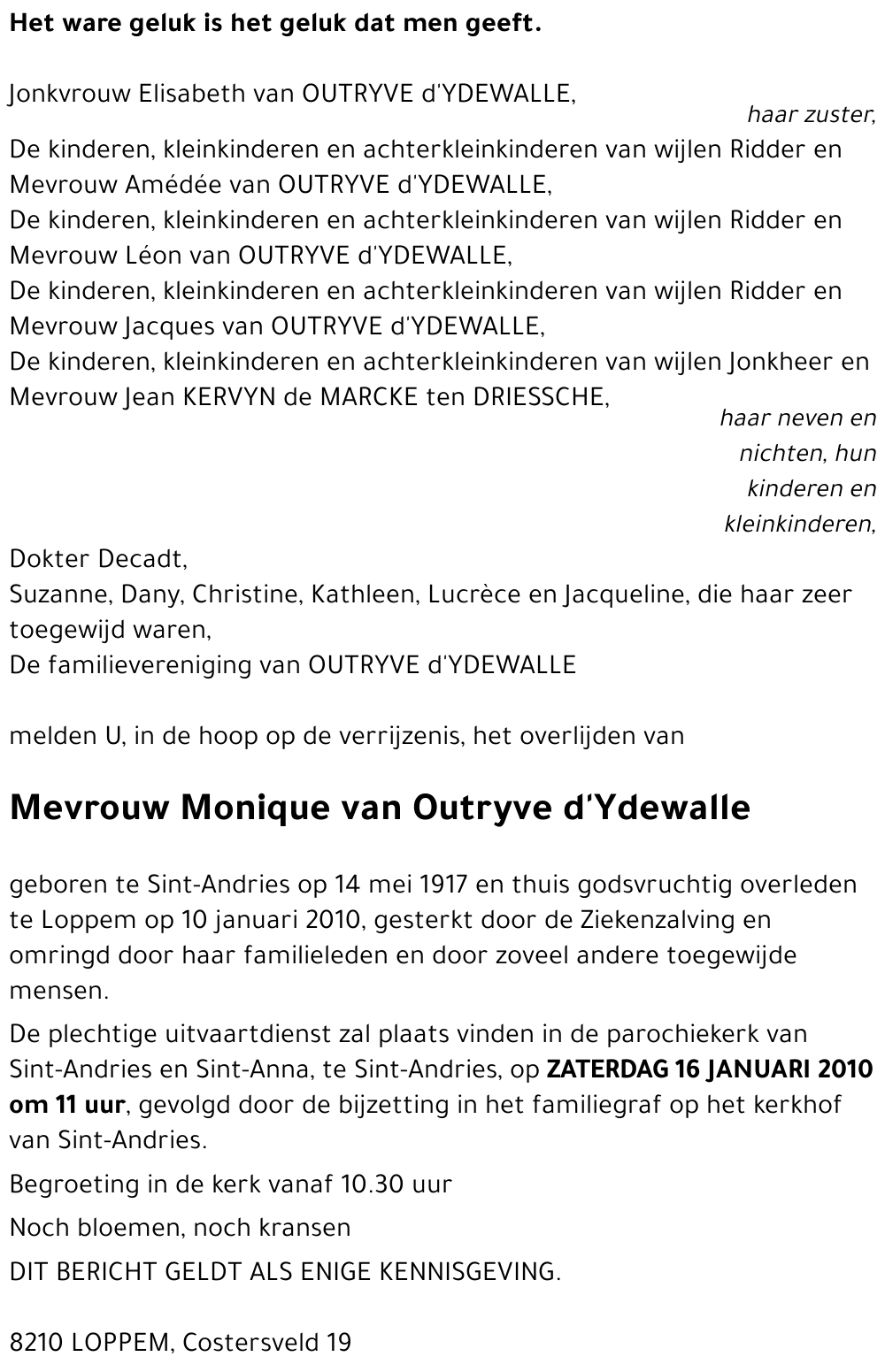 Monique van Outryve d'Ydewalle