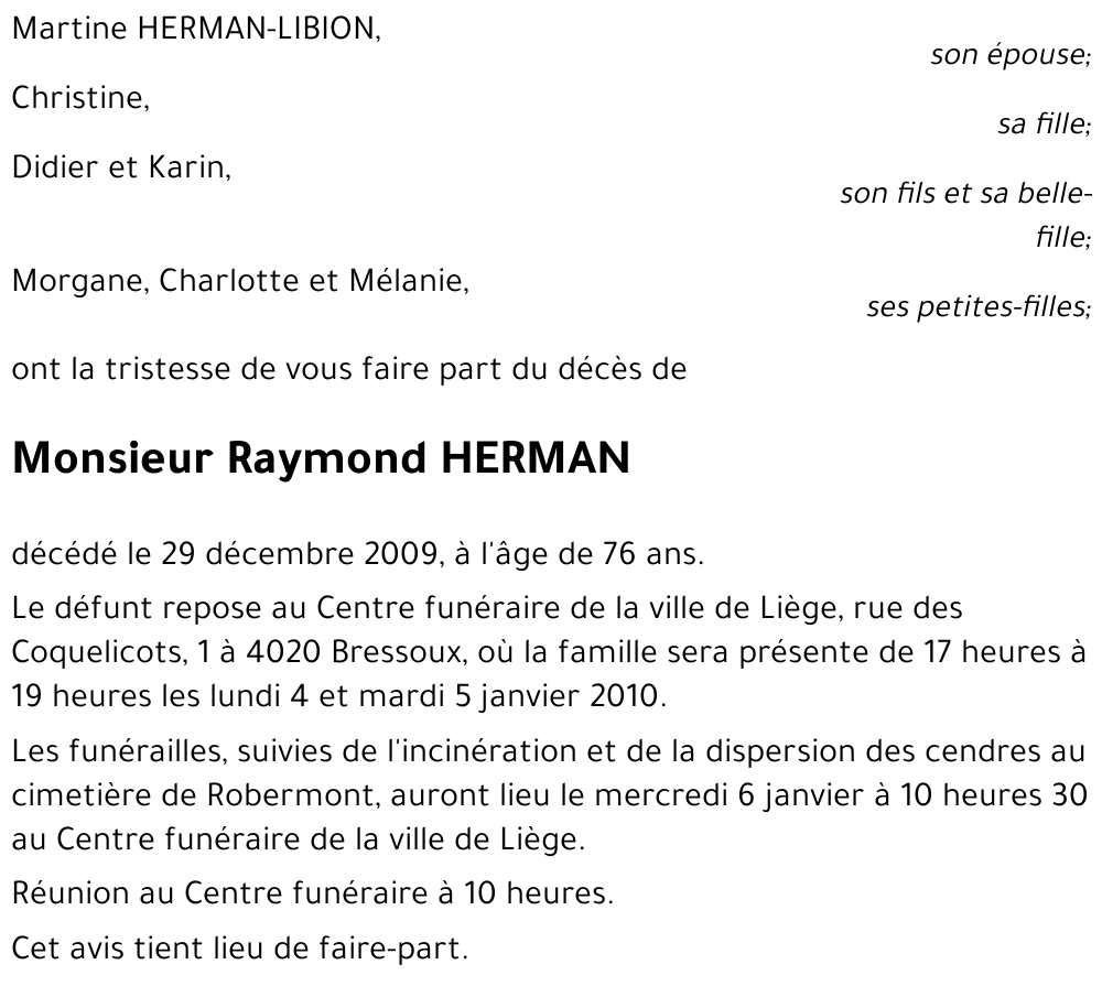 Raymond HERMAN