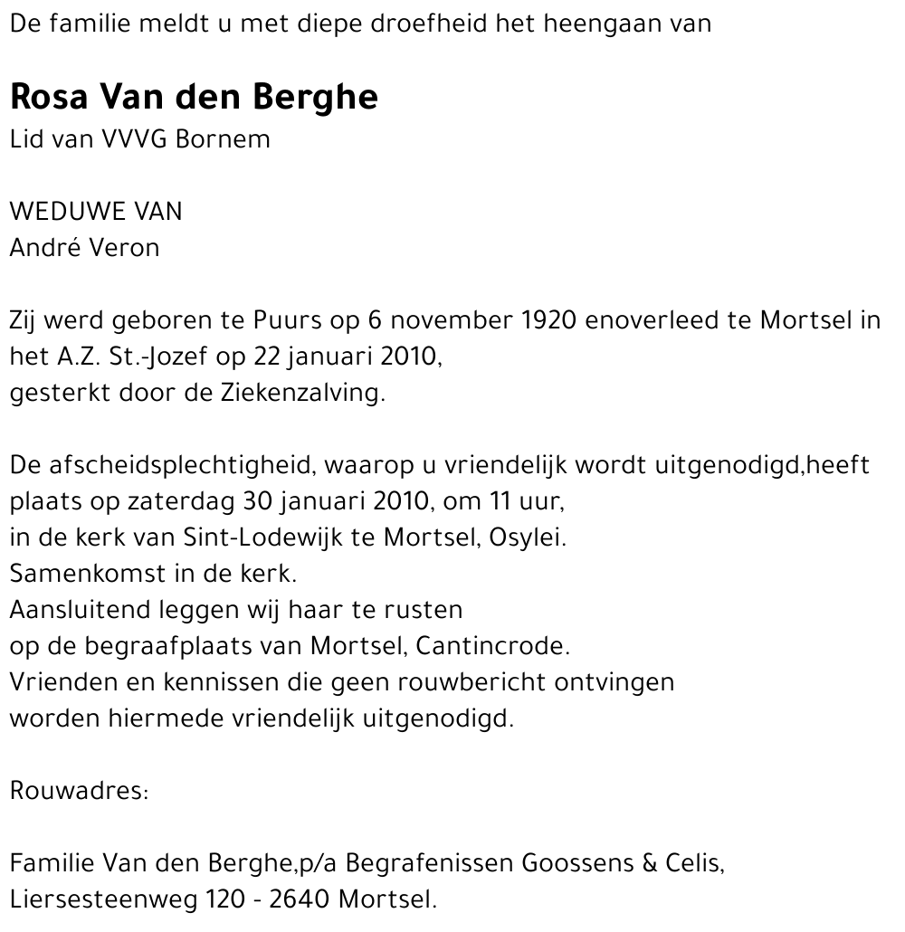 Rosa Van den Berghe