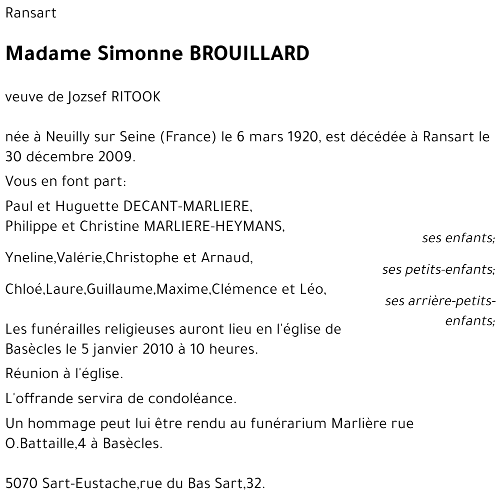 Simonne BROUILLARD