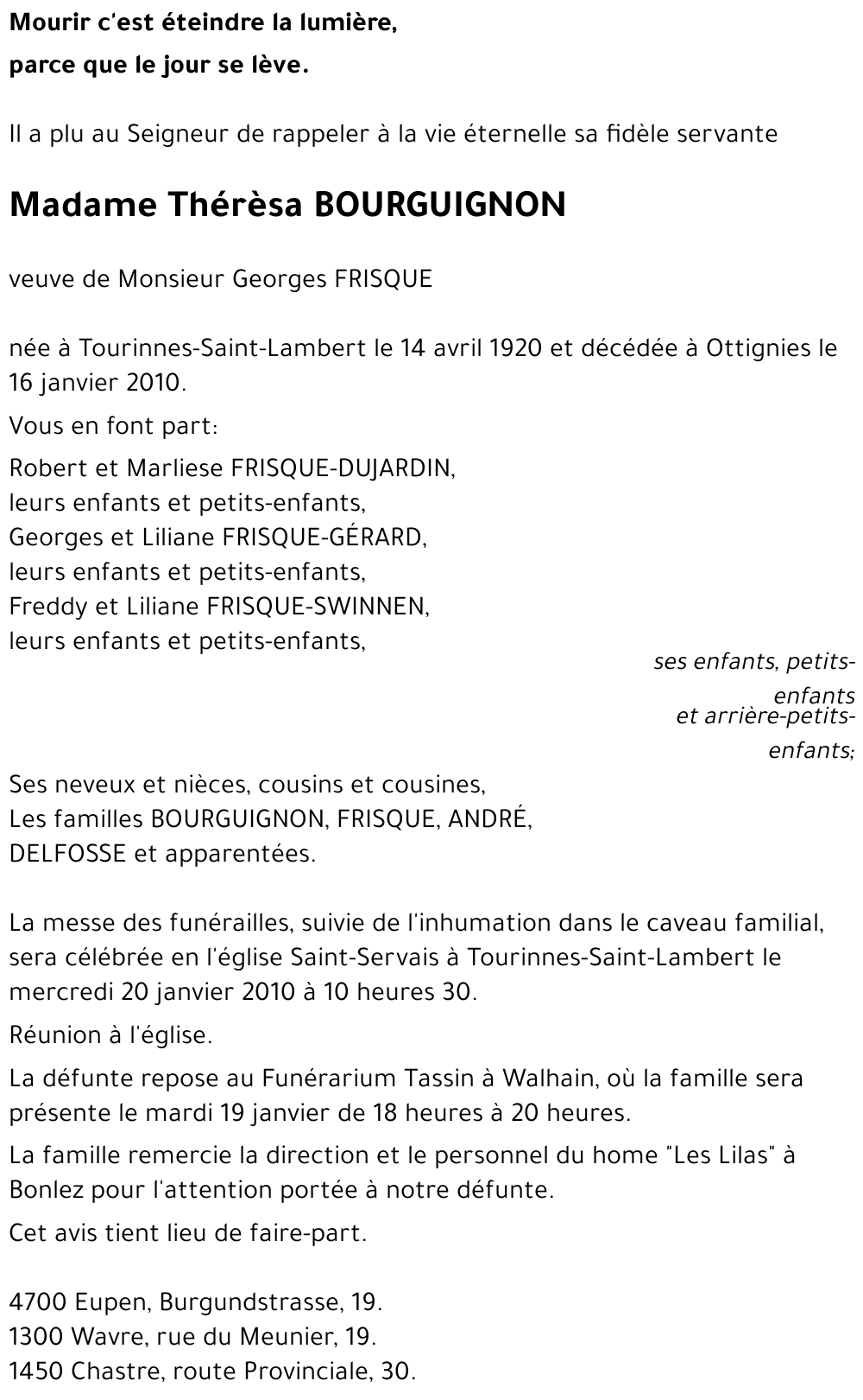 Thérèsa BOURGUIGNON