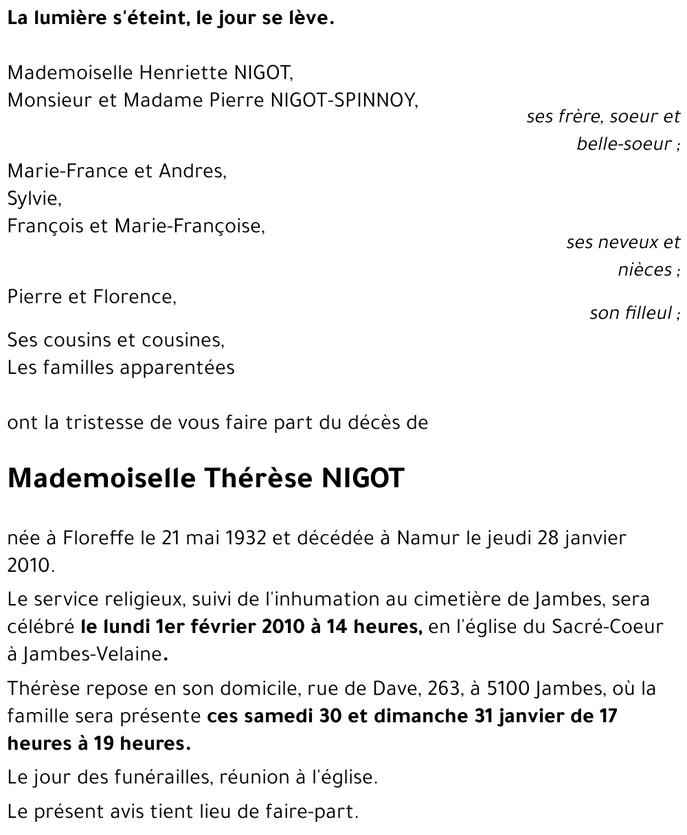 Thérèse NIGOT