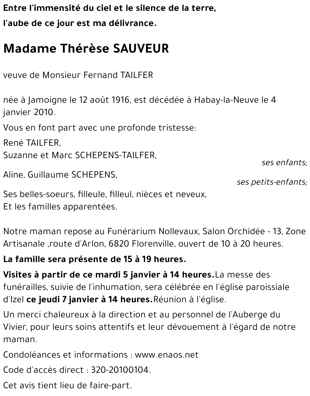 Thérèse SAUVEUR