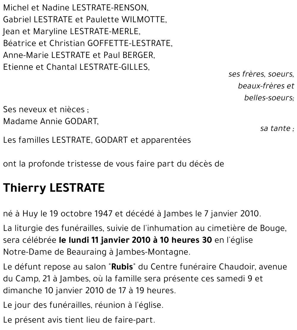 Thierry LESTRATE