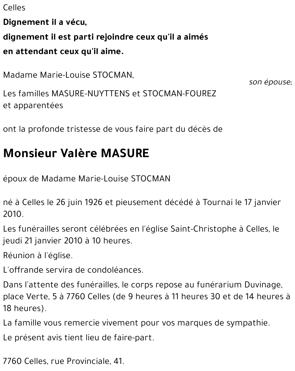 Valère MASURE