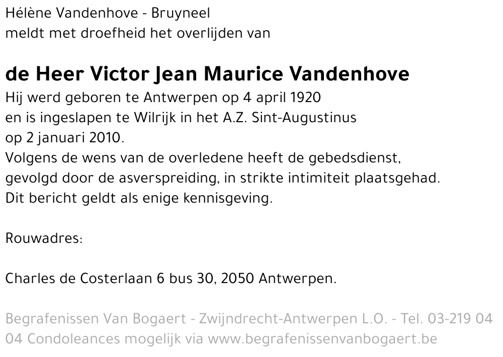 Victor Jean Maurice Vandenhove