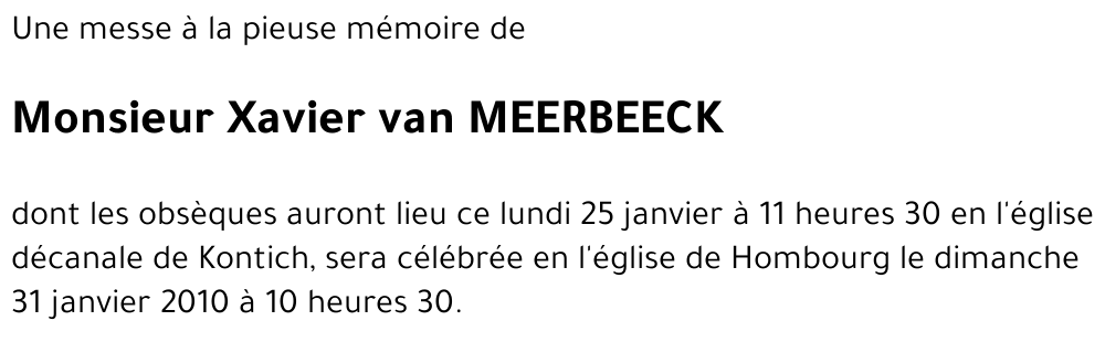 Xavier van MEERBEECK