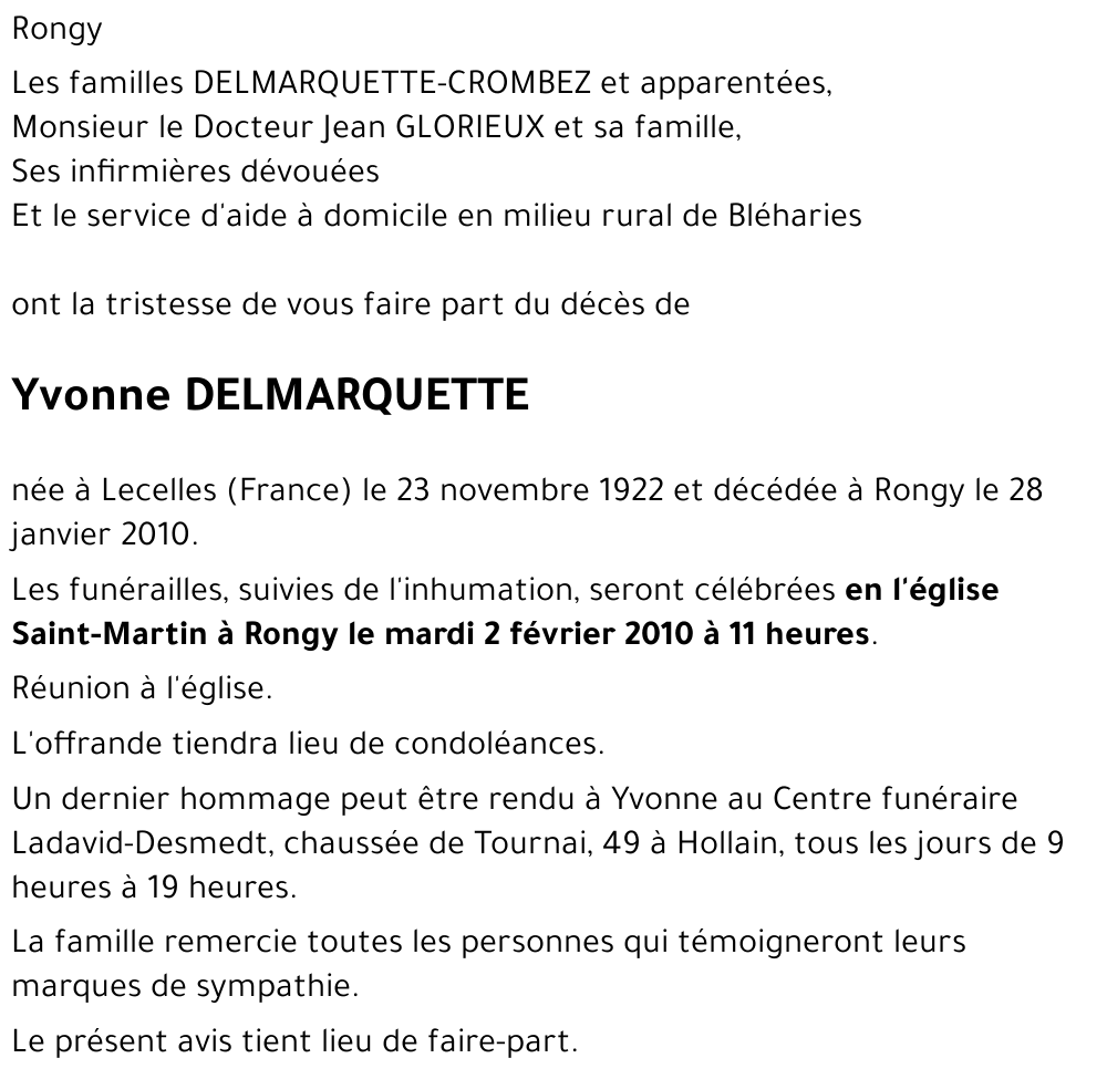 Yvonne DELMARQUETTE
