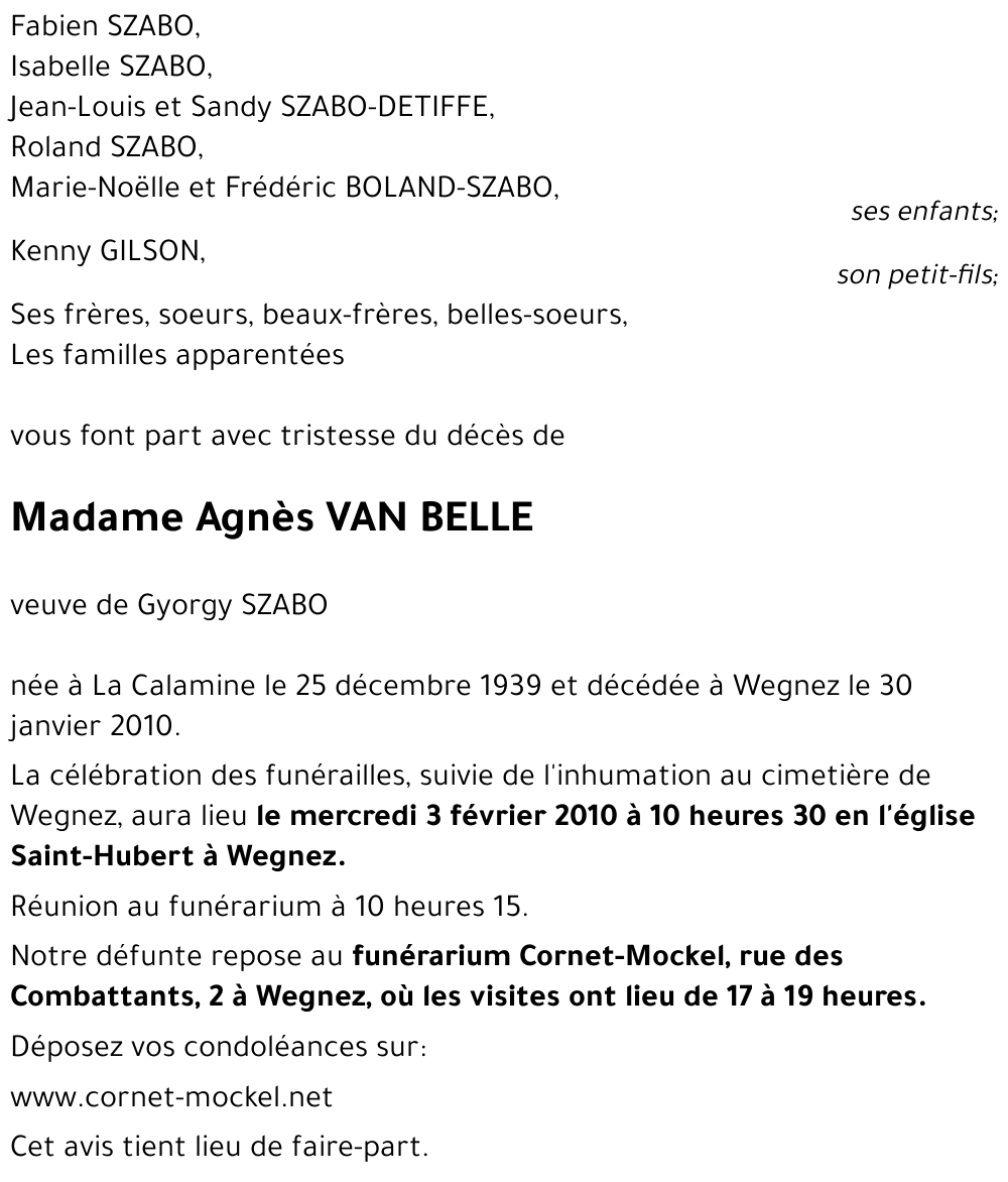 Agnès VAN BELLE