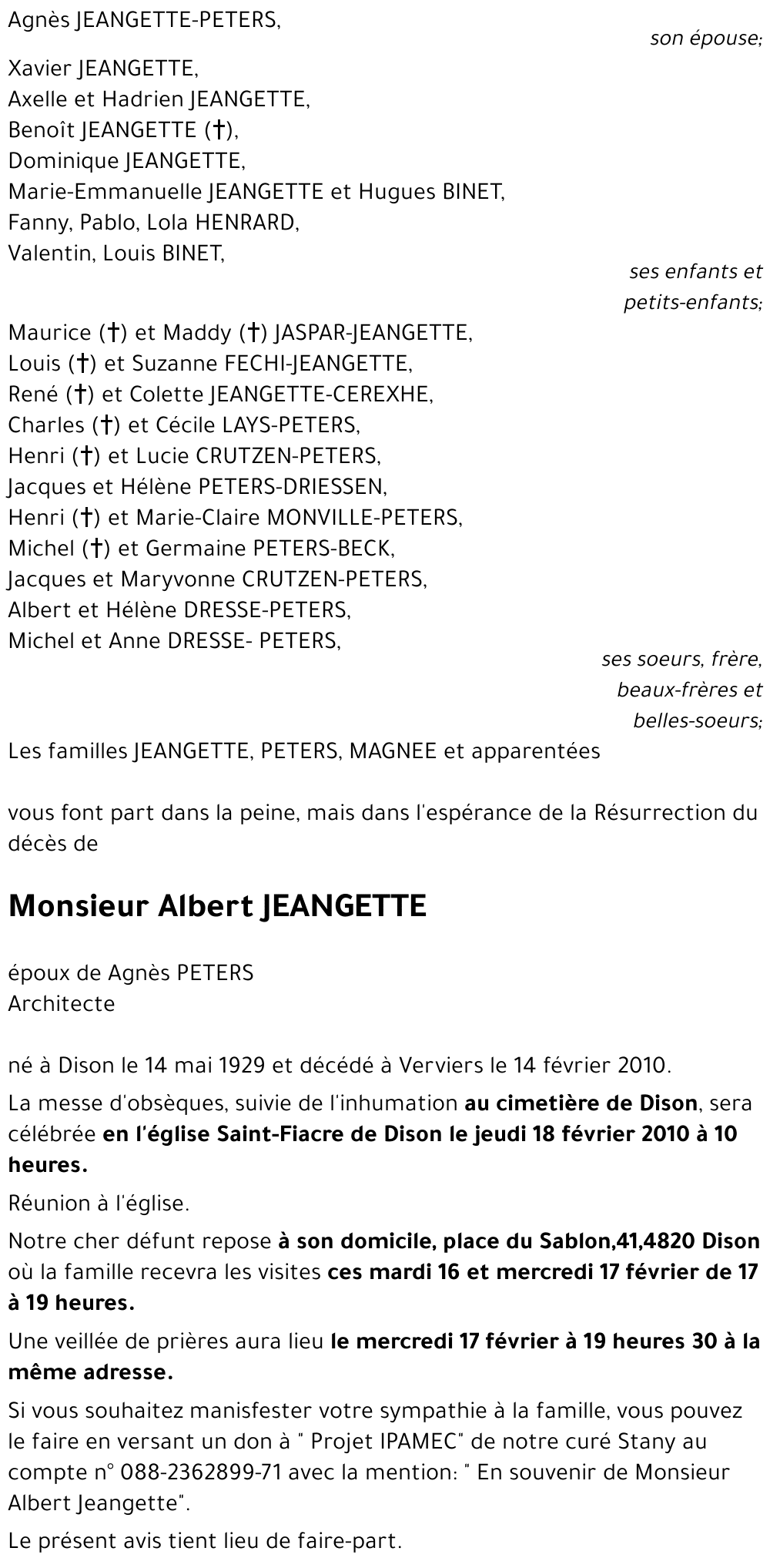 Albert JEANGETTE