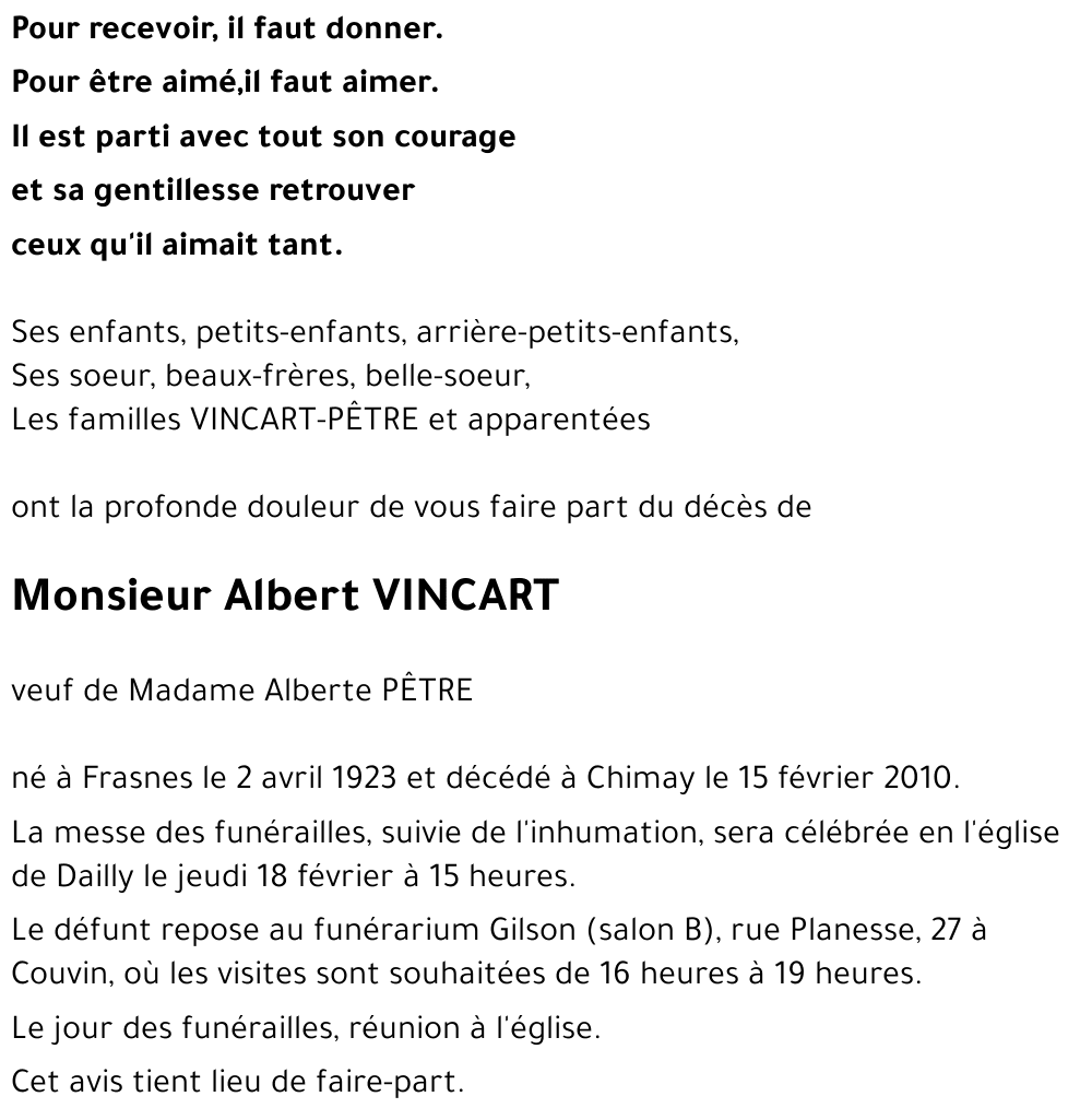 Albert VINCART
