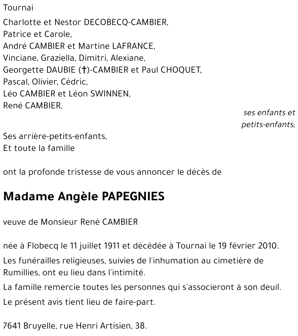 Angèle PAPEGNIES