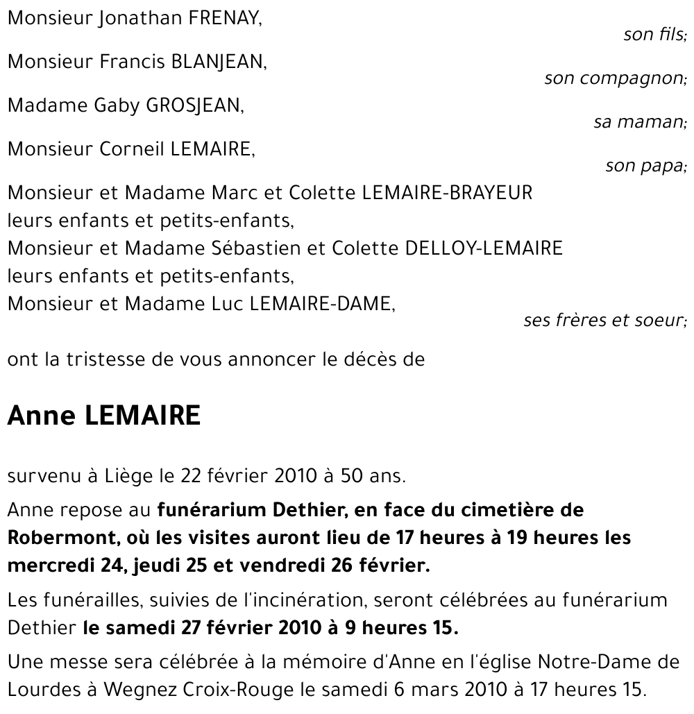 Anne LEMAIRE