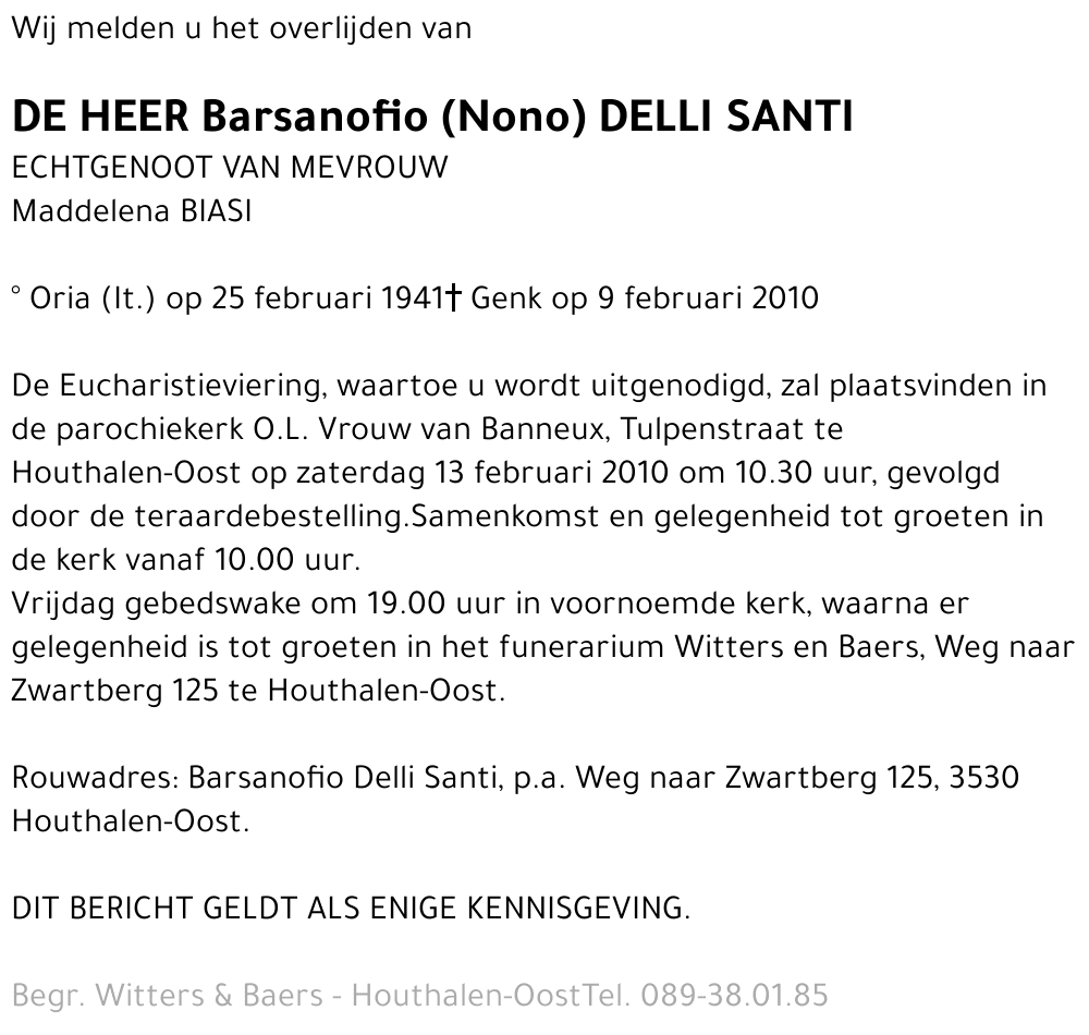 Barsanofio (Nono) Delli Santi