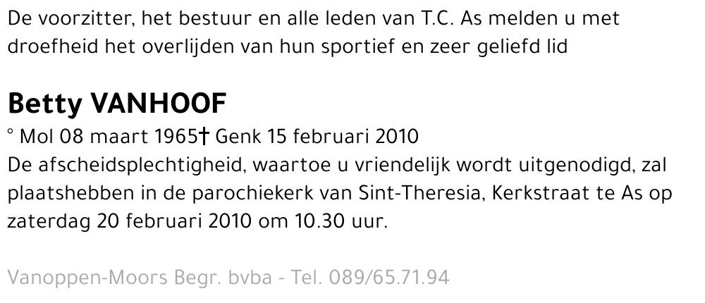 Betty Vanhoof
