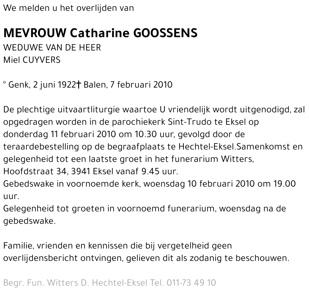 Catharine Goossens
