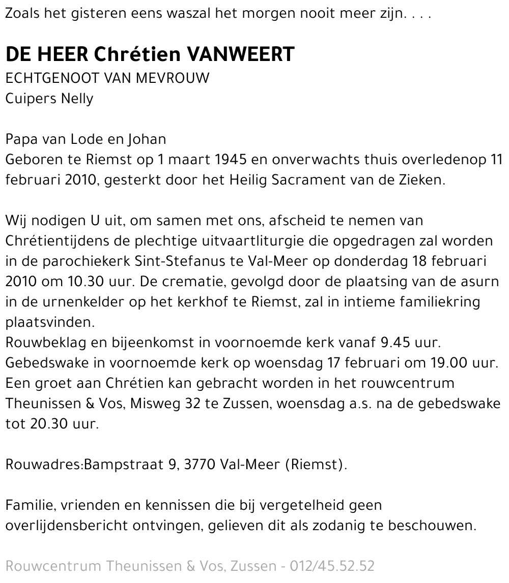 Chrétien Vanweert