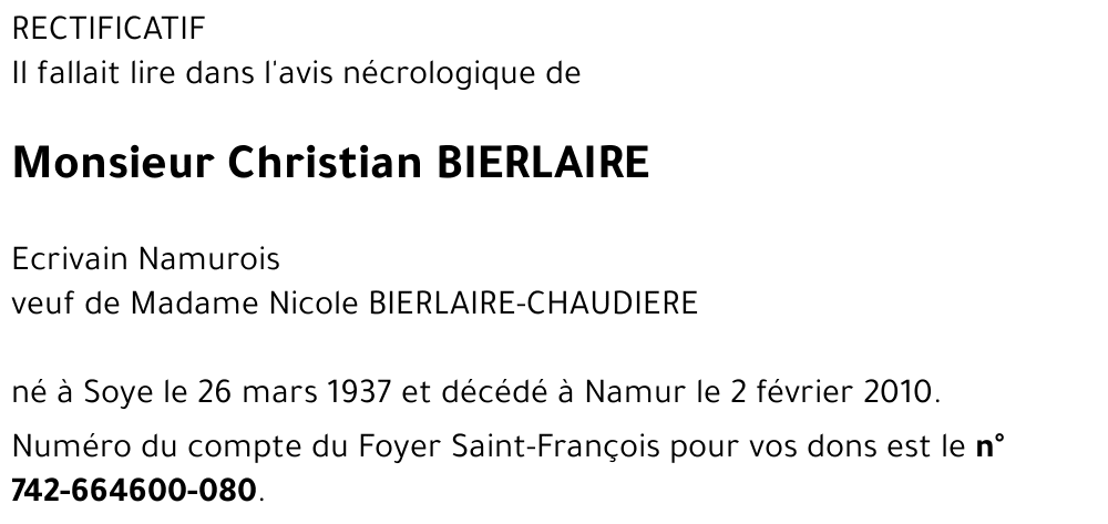 Christian BIERLAIRE