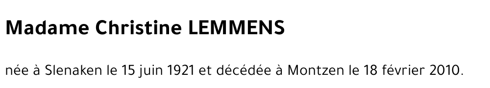 Christine LEMMENS