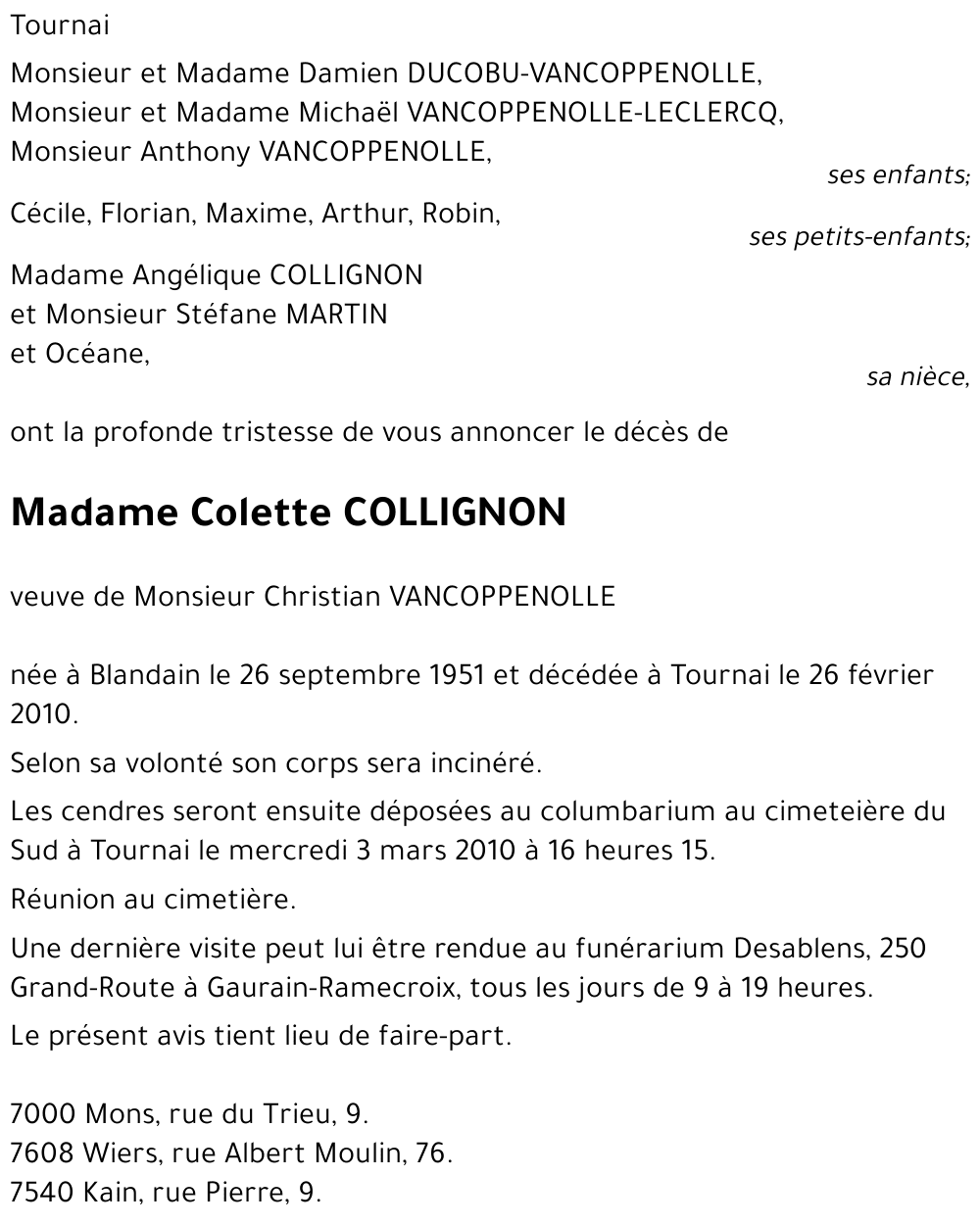 Colette COLLIGNON