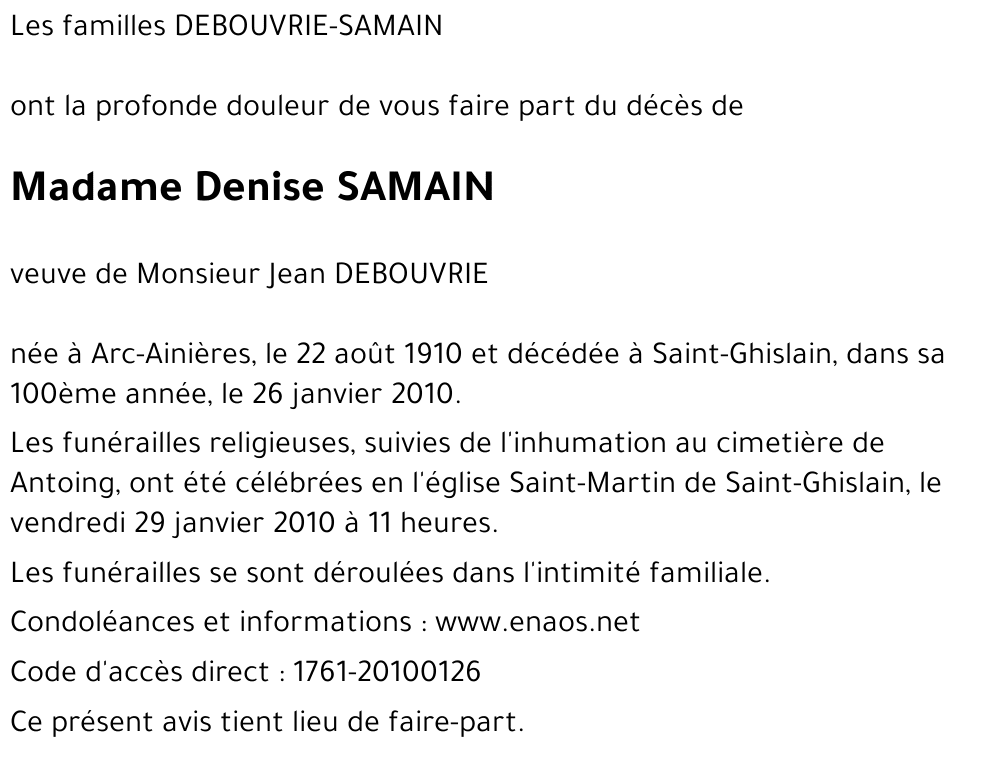 Denise SAMAIN