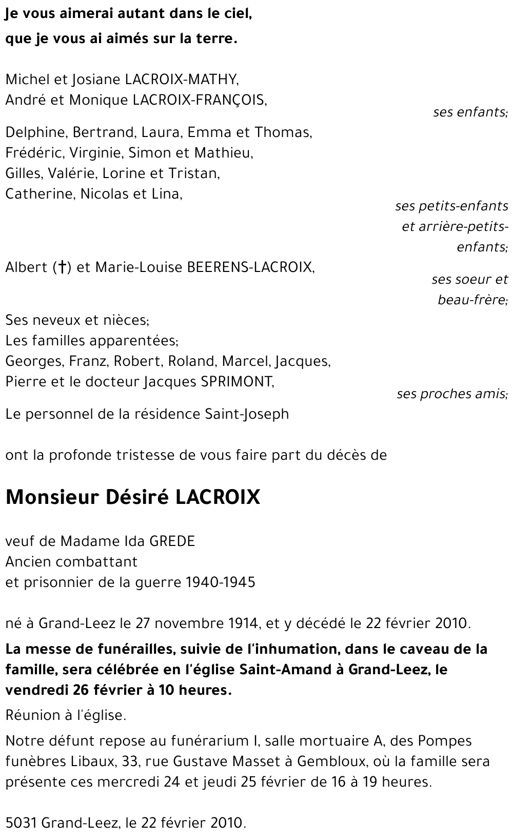 Désiré LACROIX