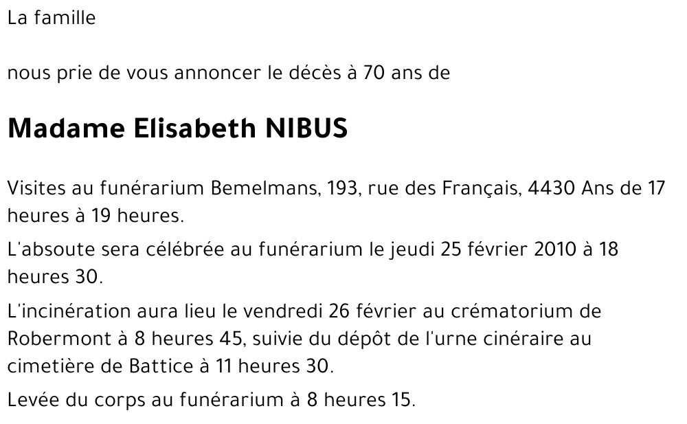 Elisabeth NIBUS