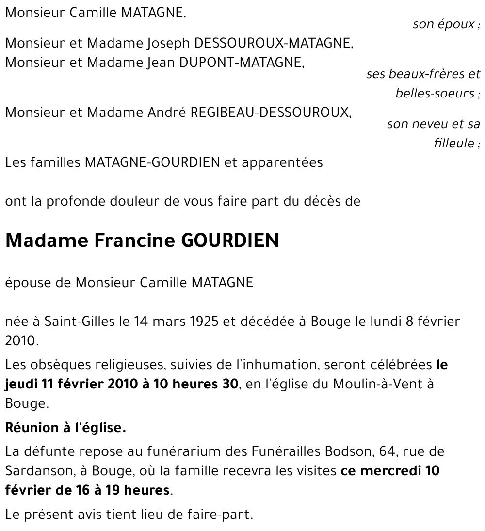 Francine GOURDIEN