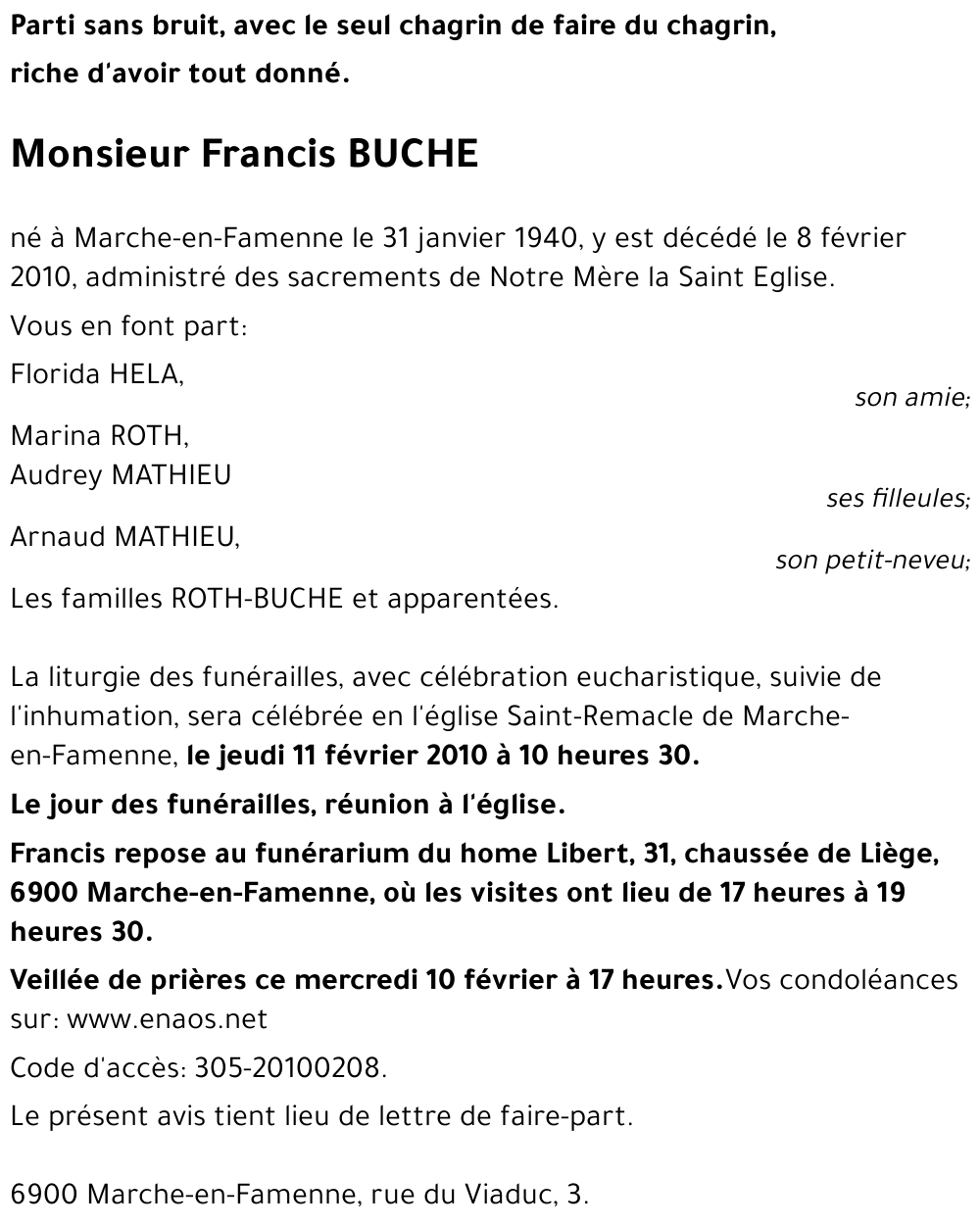Francis BUCHE