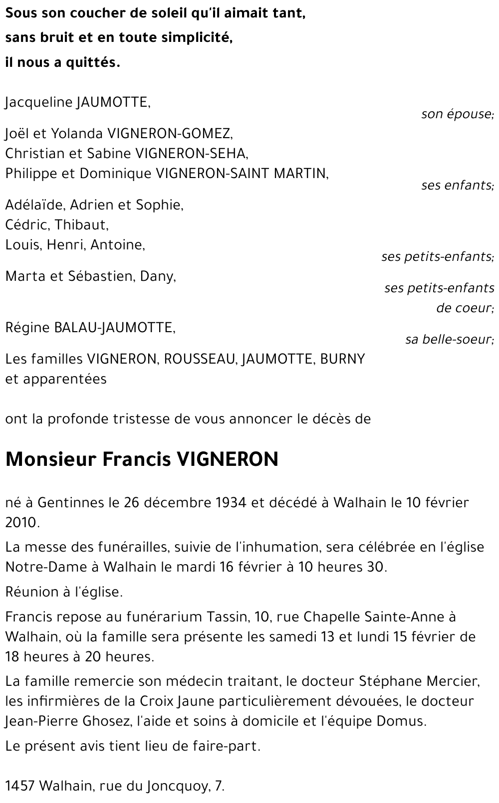 Francis VIGNERON