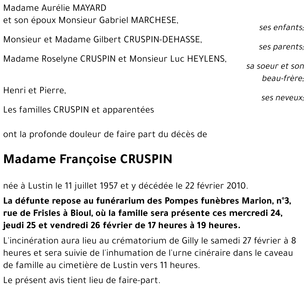 Françoise CRUSPIN