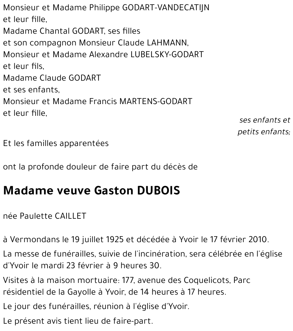 Gaston DUBOIS