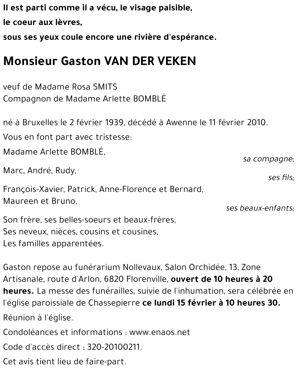 Gaston VAN DER VEKEN